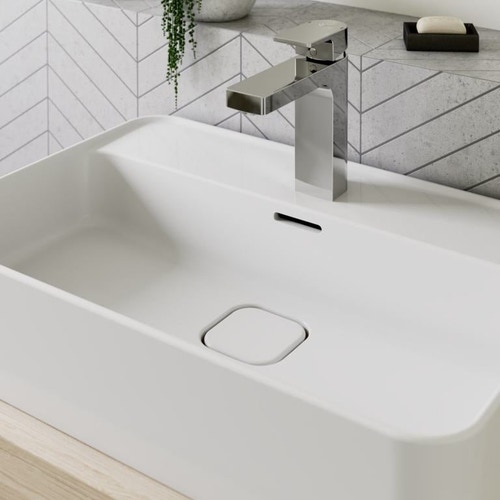 Immagine di Ideal Standard STRADA II lavabo rettangolare da appoggio L.60 cm monoforo, con troppopieno, colore bianco T299801