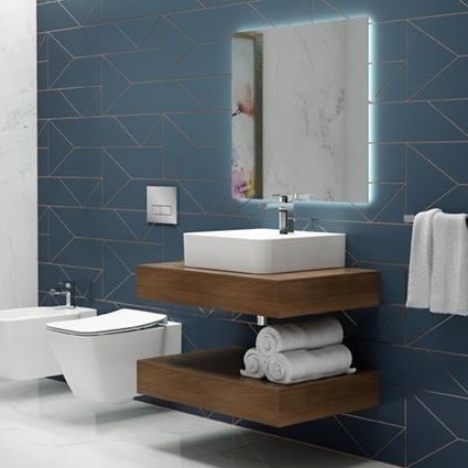 Immagine di Ideal Standard STRADA II lavabo rettangolare da appoggio L.60 cm monoforo, con troppopieno, colore bianco T299801