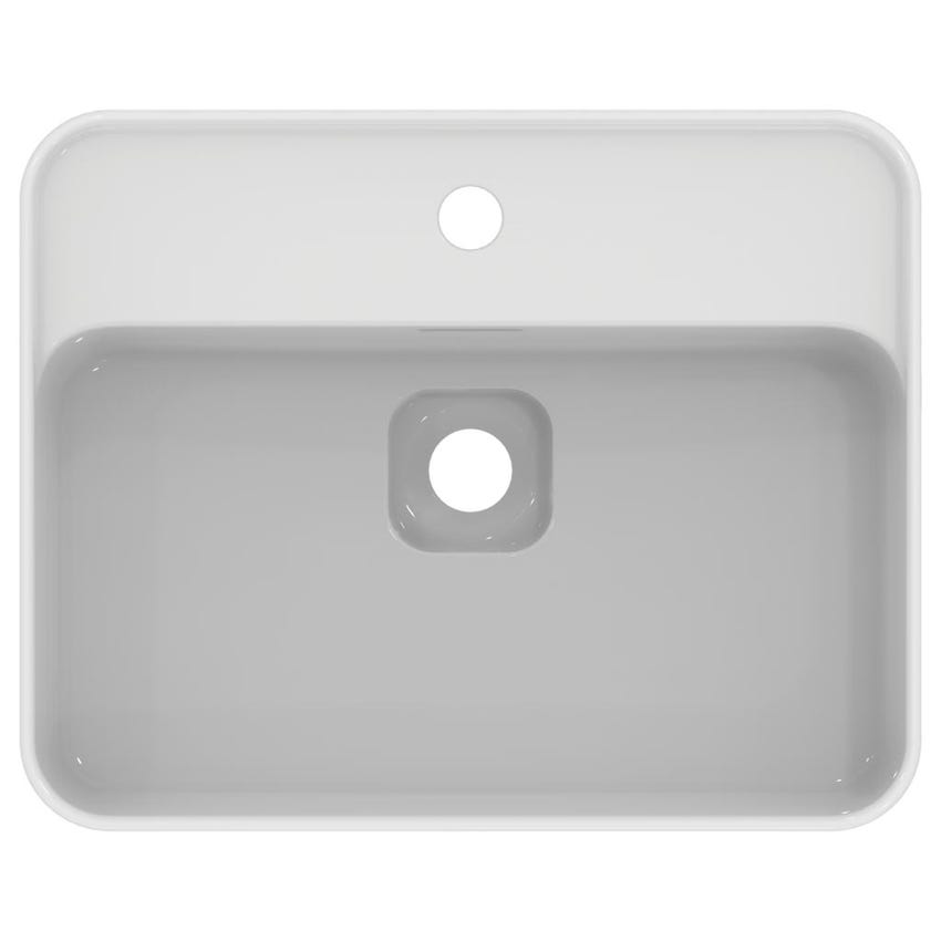 Immagine di Ideal Standard STRADA II lavabo rettangolare da appoggio L.50 cm monoforo, con troppopieno, colore bianco T296601