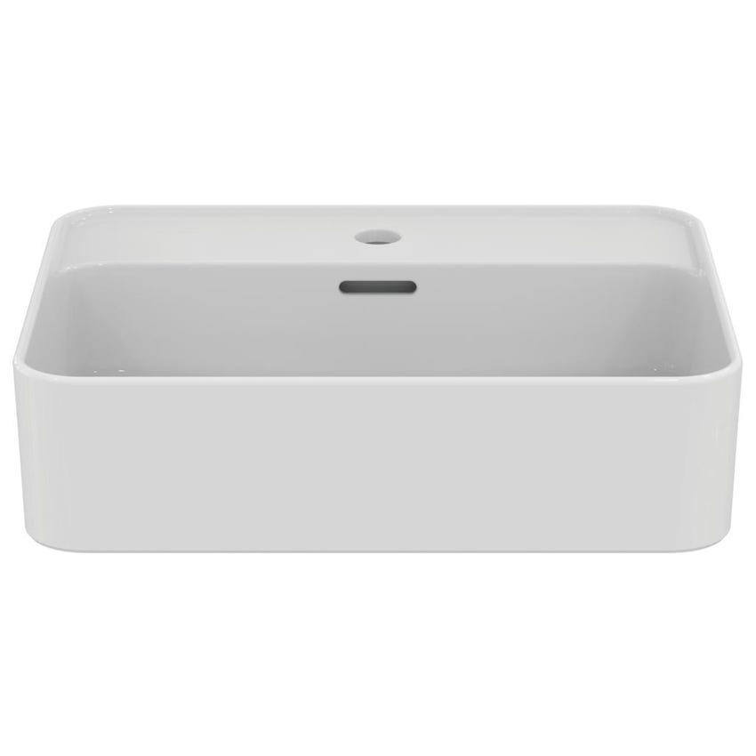 Immagine di Ideal Standard STRADA II lavabo rettangolare da appoggio L.50 cm monoforo, con troppopieno, colore bianco T296601