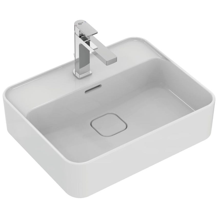 Immagine di Ideal Standard STRADA II lavabo rettangolare da appoggio L.50 cm monoforo, con troppopieno, colore bianco T296601