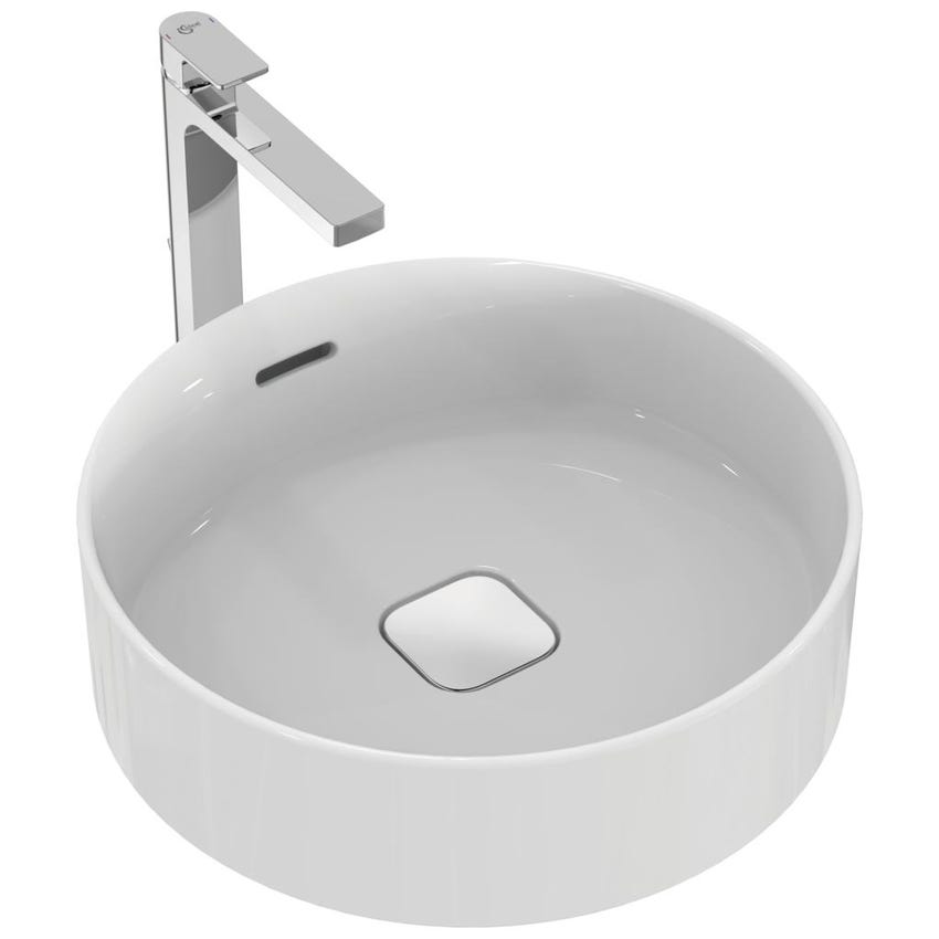 Immagine di Ideal Standard STRADA II lavabo rotondo da appoggio Ø 45 cm, con troppopieno, colore bianco T296101