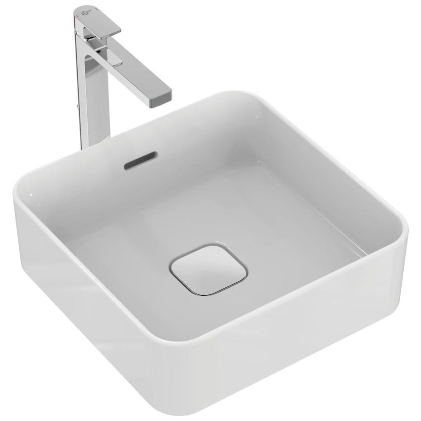 Immagine di Ideal Standard STRADA II lavabo quadrato da appoggio 40 cm, con troppopieno, colore bianco T296301