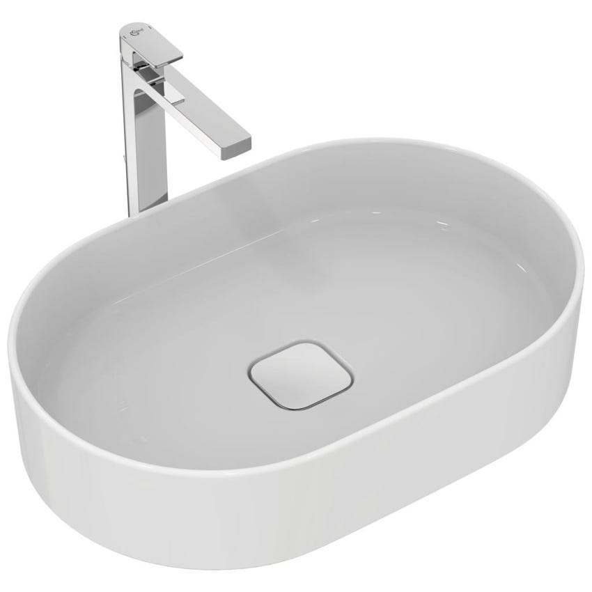 Immagine di Ideal Standard STRADA II lavabo ovale da appoggio L.60 cm, senza troppopieno, colore bianco T298101