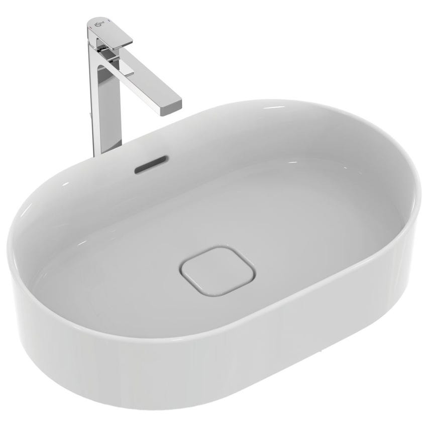 Immagine di Ideal Standard STRADA II lavabo ovale da appoggio L.60 cm, con troppopieno, colore bianco T360401