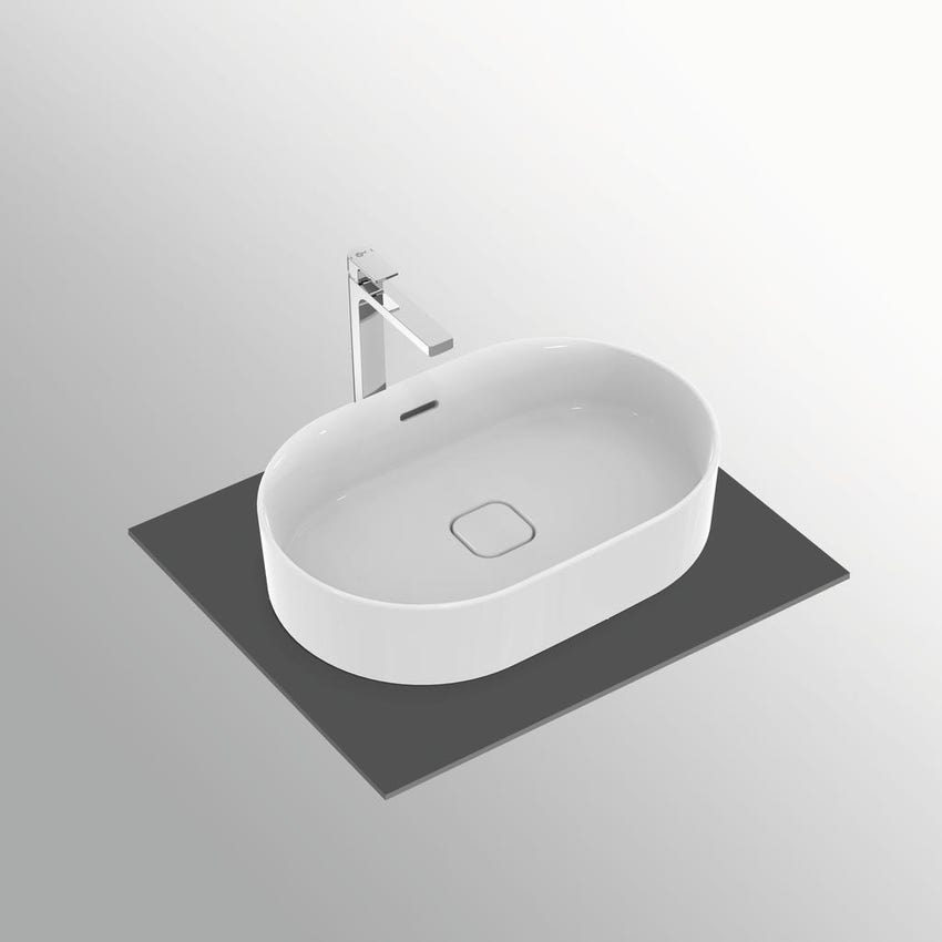 Immagine di Ideal Standard STRADA II lavabo ovale da appoggio L.60 cm, con troppopieno, colore bianco T360401