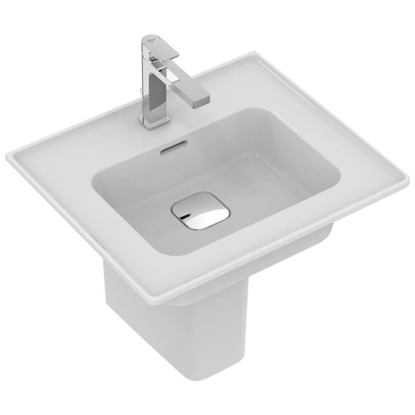 Immagine di Ideal Standard STRADA II lavabo top rettangolare L.50 cm monoforo, con troppopieno, colore bianco T298801