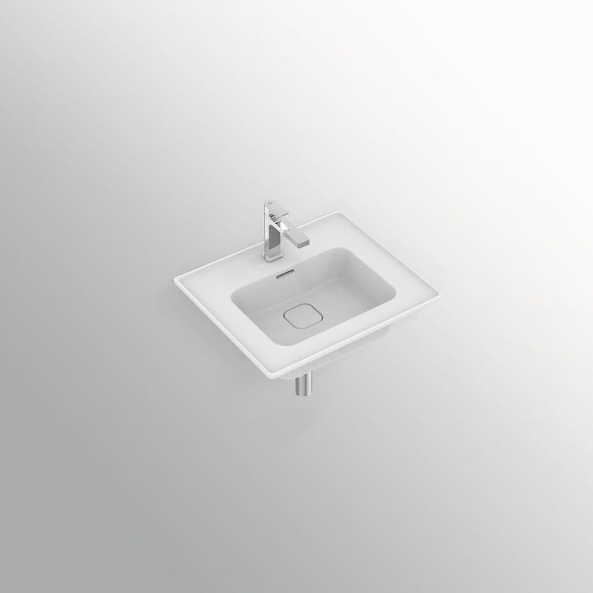 Immagine di Ideal Standard STRADA II lavabo top rettangolare L.50 cm monoforo, con troppopieno, colore bianco T298801