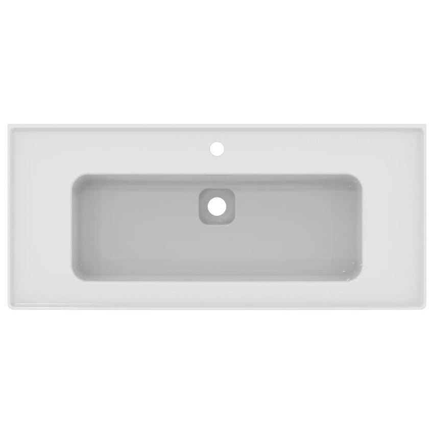 Immagine di Ideal Standard STRADA II lavabo top rettangolare L.100 cm, monoforo, con troppopieno, colore bianco T300401
