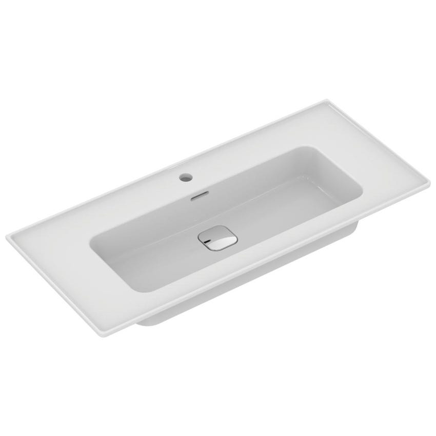 Immagine di Ideal Standard STRADA II lavabo top rettangolare L.100 cm, monoforo, con troppopieno, colore bianco T300401