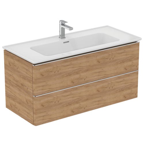 Immagine di Ideal Standard STRADA II lavabo top rettangolare L.100 cm, monoforo, con troppopieno, colore bianco T300401