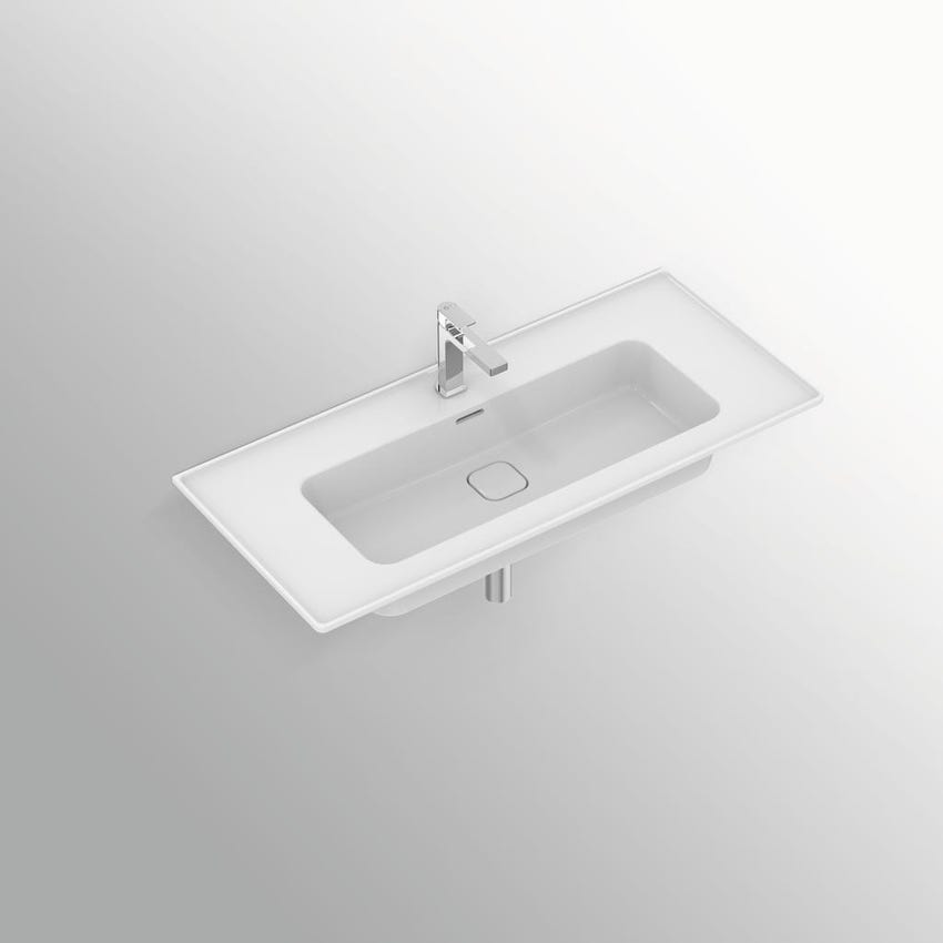 Immagine di Ideal Standard STRADA II lavabo top rettangolare L.100 cm, monoforo, con troppopieno, colore bianco T300401