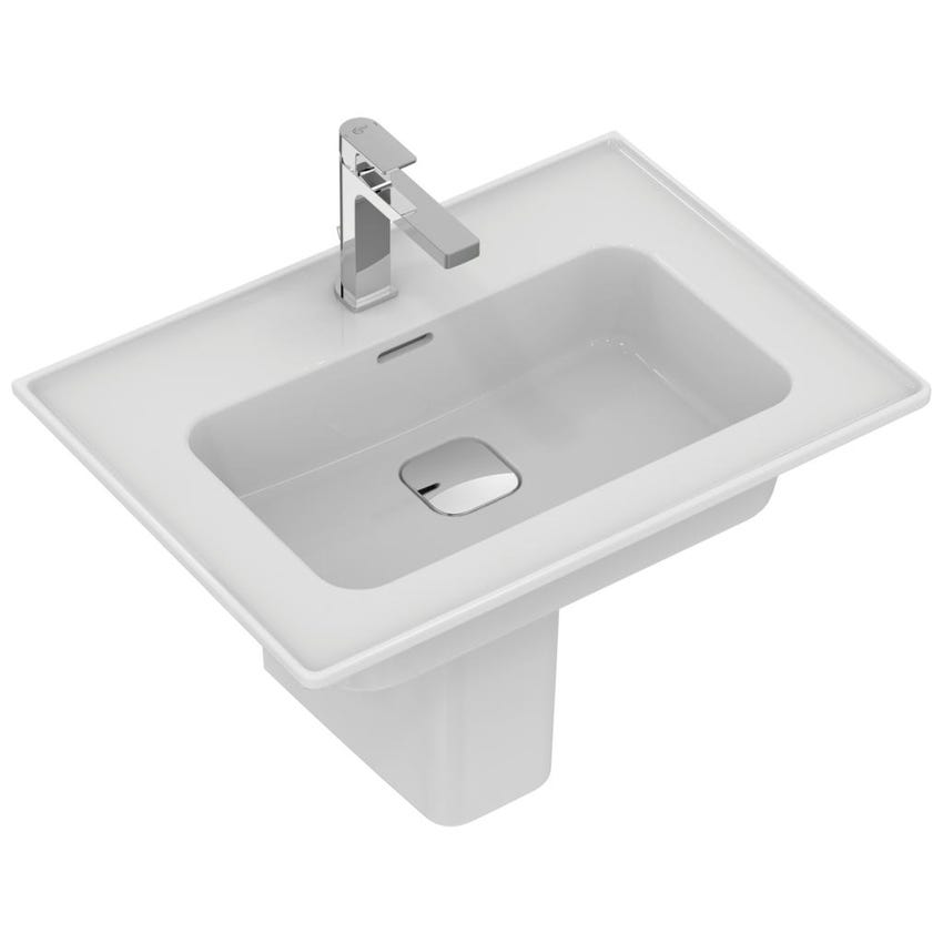Immagine di Ideal Standard STRADA II lavabo top rettangolare L.60 cm, monoforo, con troppopieno, colore bianco T299101