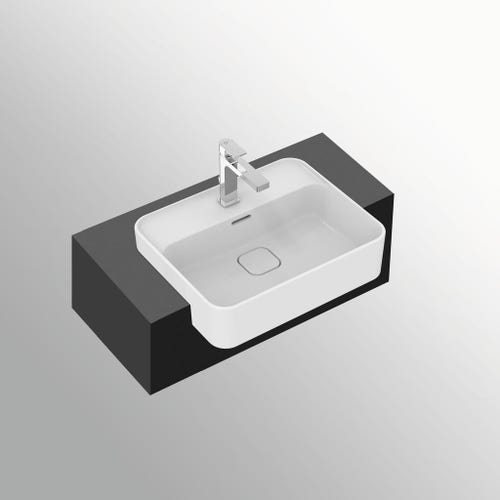 Immagine di Ideal Standard STRADA II lavabo rettangolare da semincasso L.50 cm monoforo, con troppopieno, colore bianco T299301