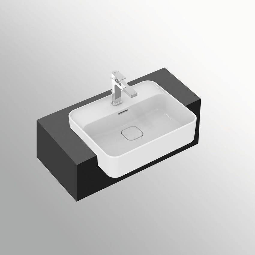 Immagine di Ideal Standard STRADA II lavabo rettangolare da semincasso L.50 cm monoforo, con troppopieno, colore bianco T299301