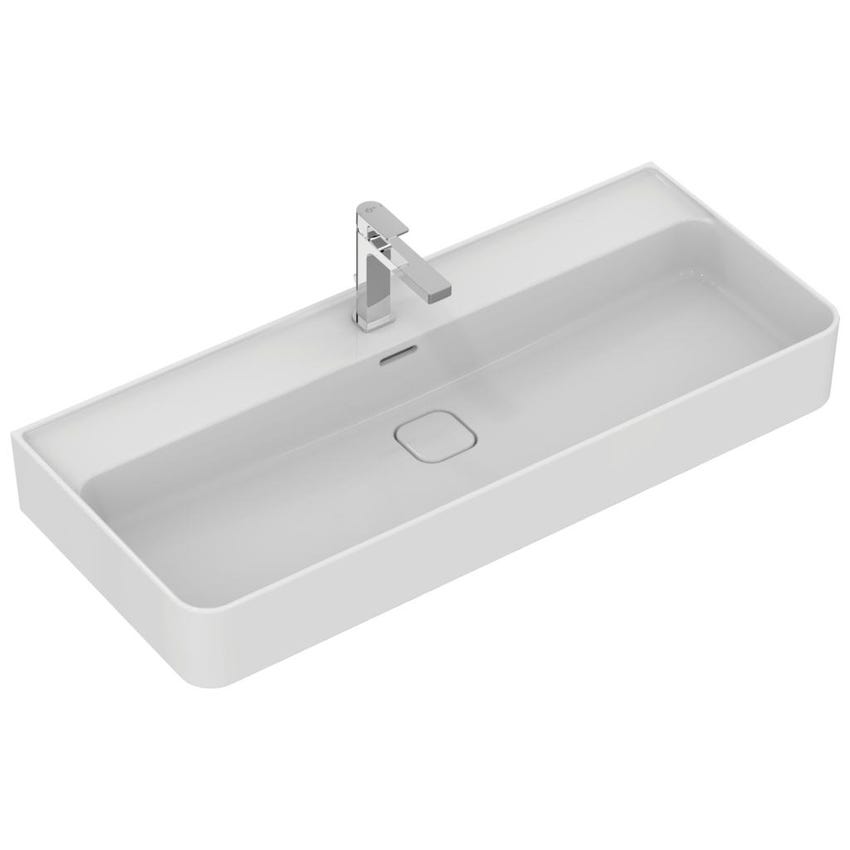 Immagine di Ideal Standard STRADA II lavabo rettangolare sospeso L.100 cm, monoforo, con  troppopieno, colore bianco T300201