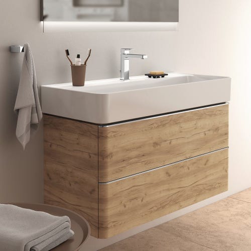 Immagine di Ideal Standard STRADA II lavabo rettangolare sospeso L.100 cm, monoforo, con  troppopieno, colore bianco T300201