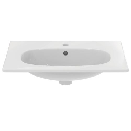 Immagine di Ideal Standard TESI lavabo top L.60 cm monoforo, con troppopieno, colore bianco seta finitura opaco T3510V1