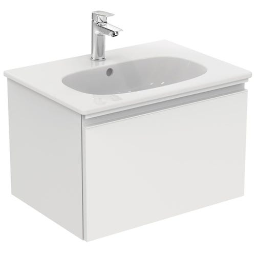 Immagine di Ideal Standard TESI lavabo top L.60 cm monoforo, con troppopieno, colore bianco seta finitura opaco T3510V1