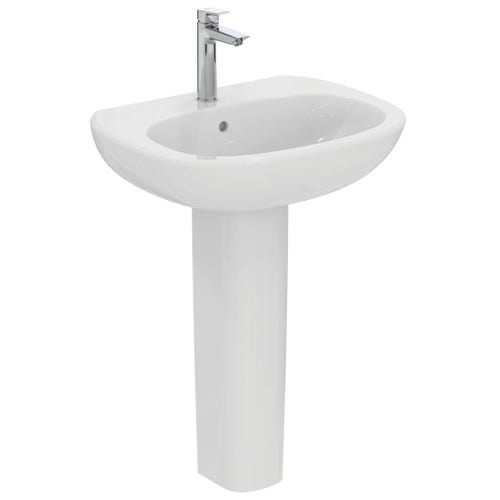 Immagine di Ideal Standard TESI lavabo L.65 cm monoforo, con troppopieno, colore bianco seta finitura opaco T3513V1