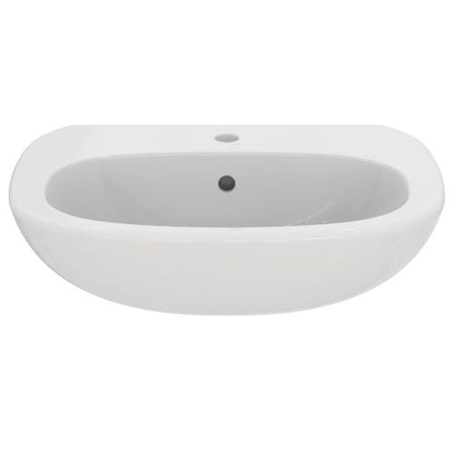 Immagine di Ideal Standard TESI lavabo L.60 cm monoforo, con troppopieno, colore bianco seta finitura opaco T3514V1