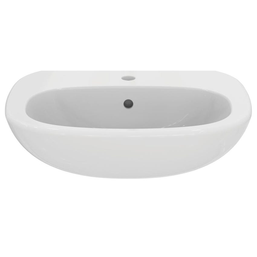 Immagine di Ideal Standard TESI lavabo L.60 cm monoforo, con troppopieno, colore bianco seta finitura opaco T3514V1