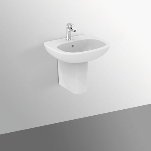 Immagine di Ideal Standard TESI lavabo L.60 cm monoforo, con troppopieno, colore bianco seta finitura opaco T3514V1