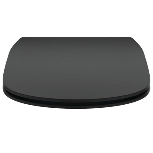 Immagine di Ideal Standard TESI sedile slim con chiusura rallentata per vasi Tesi, colore nero finitura opaco T3527V3