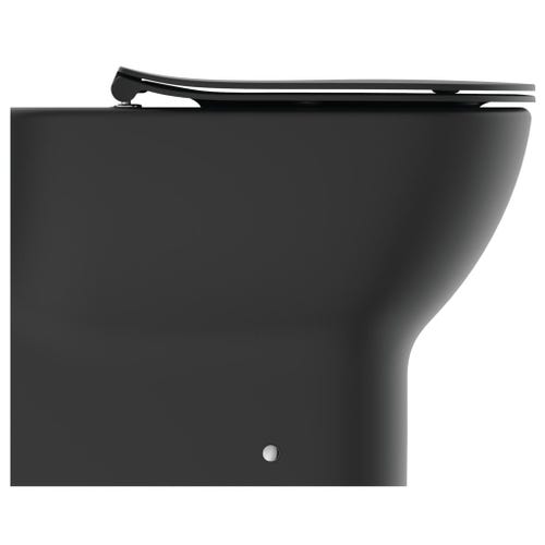 Immagine di Ideal Standard TESI vaso a pavimento AquaBlade® universale filo parete, con sedile slim con chiusura rallentata, colore nero finitura opaco T3536V3