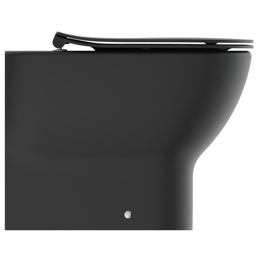 Immagine di Ideal Standard TESI vaso a pavimento AquaBlade® universale filo parete, con sedile slim con chiusura rallentata, colore nero finitura opaco T3536V3