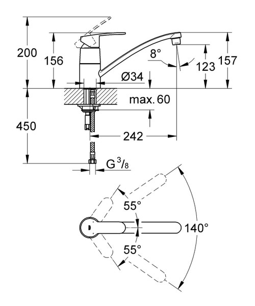 Miscelatore monocomando per lavello
