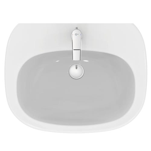 Immagine di Ideal Standard TESI lavabo L.65 cm monoforo, con troppopieno, colore bianco T351301