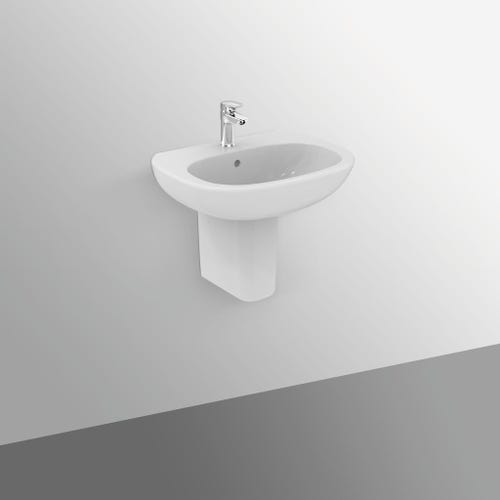 Immagine di Ideal Standard TESI lavabo L.65 cm monoforo, con troppopieno, colore bianco T351301