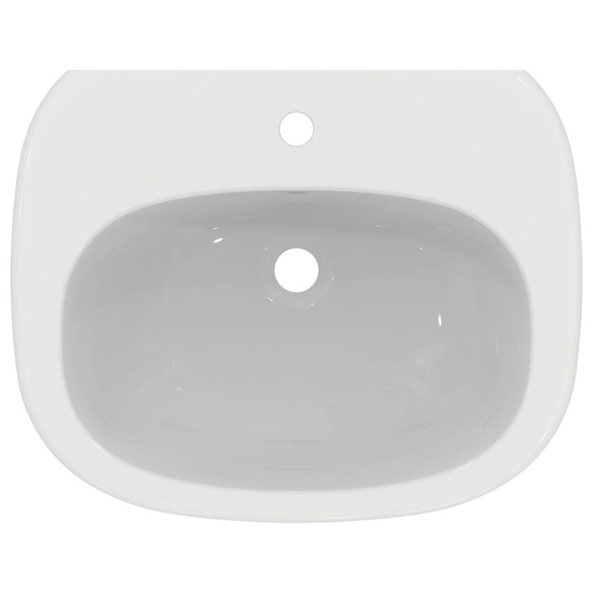 Immagine di Ideal Standard TESI lavabo L.60 cm monoforo, con troppopieno, colore bianco T351401