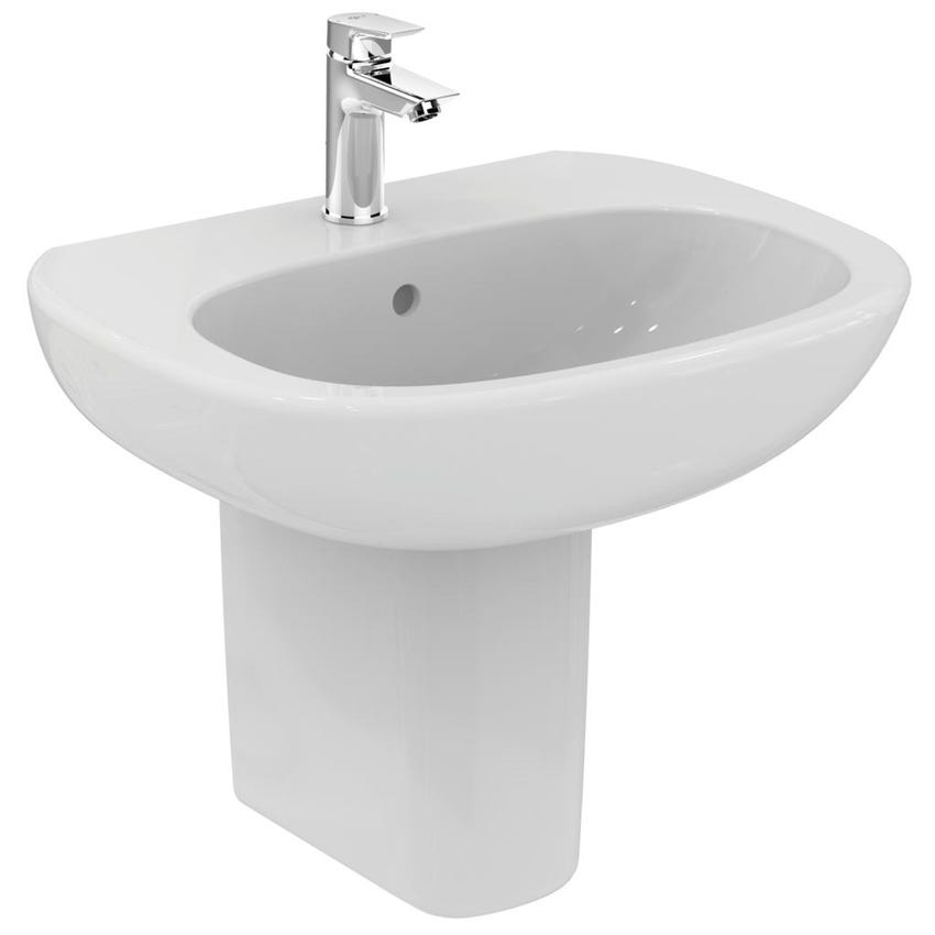 Immagine di Ideal Standard TESI lavabo L.60 cm monoforo, con troppopieno, colore bianco T351401