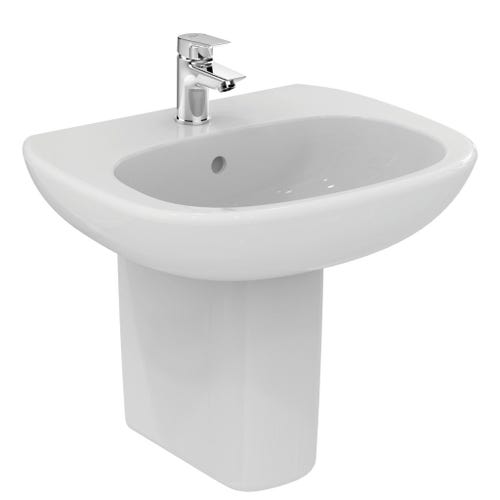 Immagine di Ideal Standard TESI lavabo L.55 cm monoforo, con troppopieno, colore bianco T351501