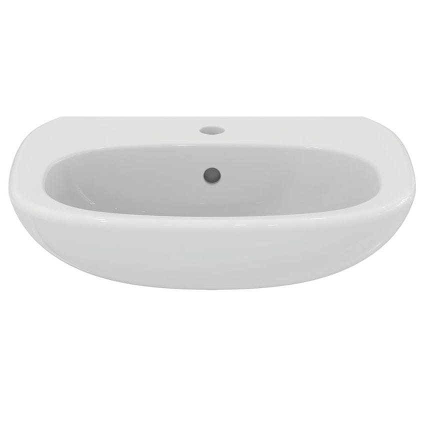 Immagine di Ideal Standard TESI lavabo L.55 cm monoforo, con troppopieno, colore bianco T351501