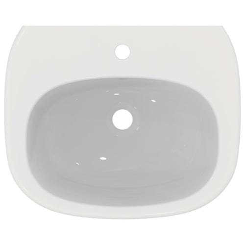 Immagine di Ideal Standard TESI lavabo L.55 cm monoforo, con troppopieno, colore bianco T351501