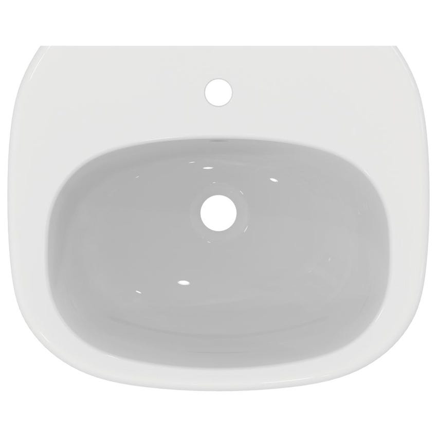 Immagine di Ideal Standard TESI lavabo L.55 cm monoforo, con troppopieno, colore bianco T351501