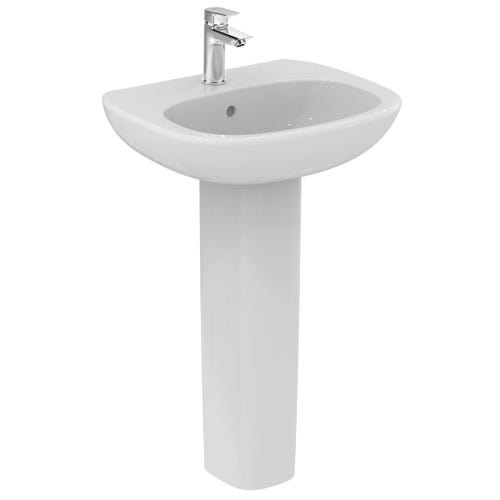 Immagine di Ideal Standard TESI lavabo L.55 cm monoforo, con troppopieno, colore bianco T351501