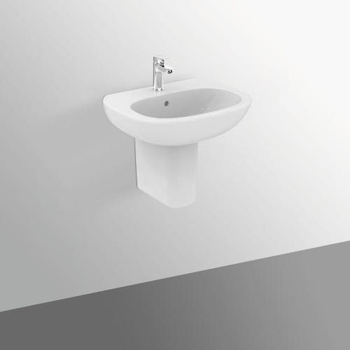 Immagine di Ideal Standard TESI lavabo L.55 cm monoforo, con troppopieno, colore bianco T351501