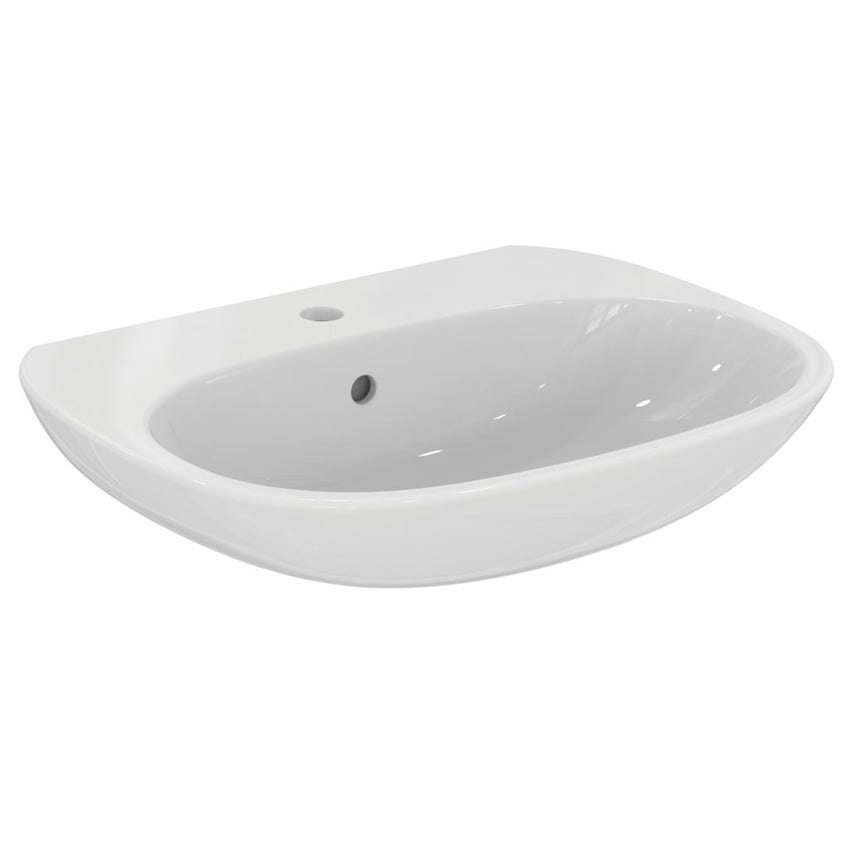 Immagine di Ideal Standard TESI lavabo L.60 cm, monoforo, con troppopieno, colore bianco T352201