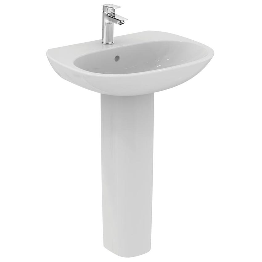 Immagine di Ideal Standard TESI lavabo L.60 cm, monoforo, con troppopieno, colore bianco T352201