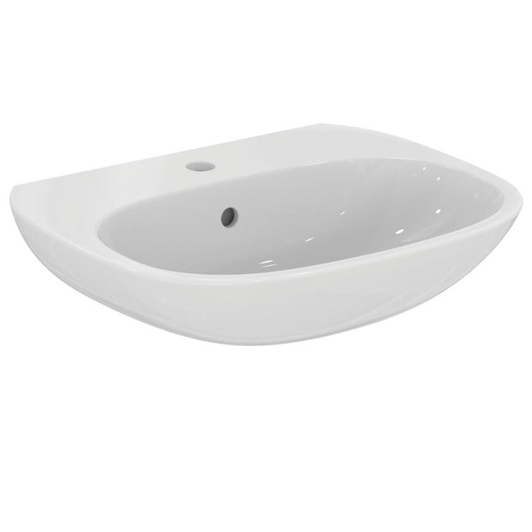 Immagine di Ideal Standard TESI lavabo L.55 cm, monoforo, con troppopieno, colore bianco T352301