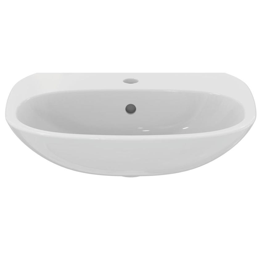 Immagine di Ideal Standard TESI lavabo L.55 cm, monoforo, con troppopieno, colore bianco T352301