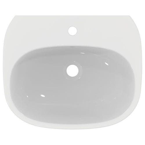 Immagine di Ideal Standard TESI lavabo L.55 cm, monoforo, con troppopieno, colore bianco T352301