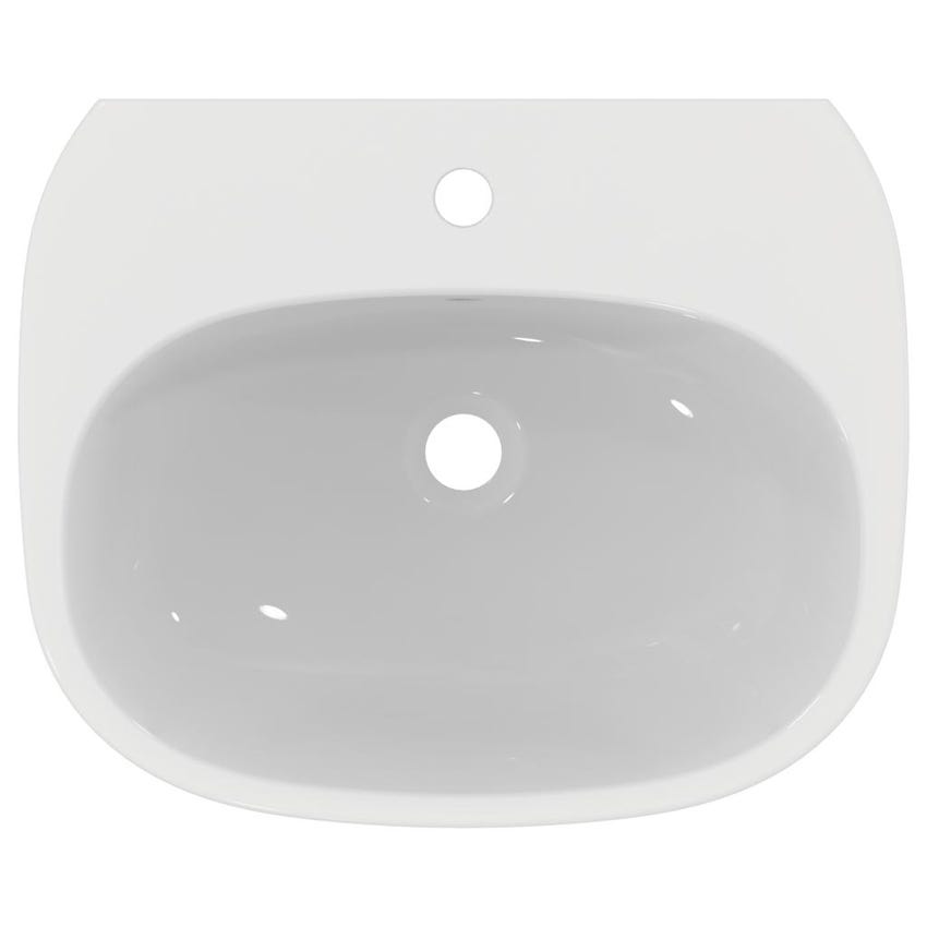 Immagine di Ideal Standard TESI lavabo L.55 cm, monoforo, con troppopieno, colore bianco T352301