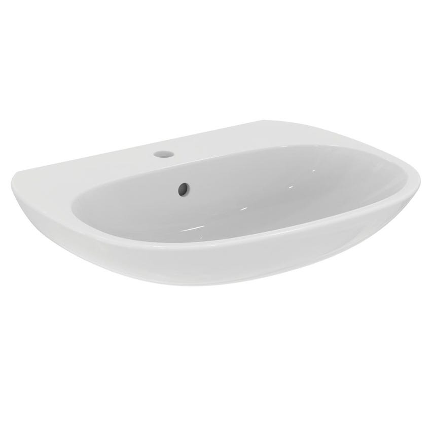 Immagine di Ideal Standard TESI lavabo L.65 cm, monoforo, con troppopieno, colore bianco T443301