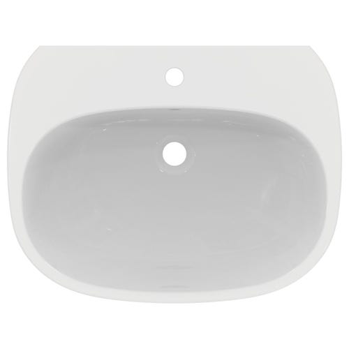 Immagine di Ideal Standard TESI lavabo L.65 cm, monoforo, con troppopieno, colore bianco T443301