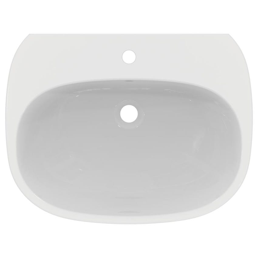 Immagine di Ideal Standard TESI lavabo L.65 cm, monoforo, con troppopieno, colore bianco T443301